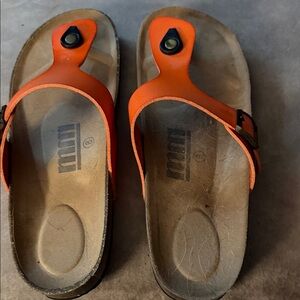 MM orange leather sandal